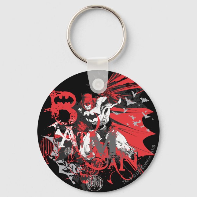 Porte-clés Batman Red et Black Collage (Recto)
