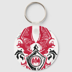 Porte-clés Batman Symbol   Red Black Bat Stamp Crest Logo