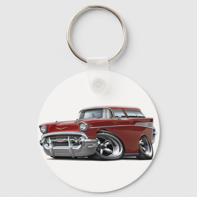 Porte-clés Bâton chaud Chevy Nomad Maroon 1957 (Recto)