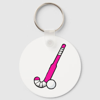 Porte-clés Bâton de hockey de campagne rose
