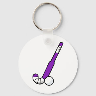 Porte-clés Bâton de hockey violet