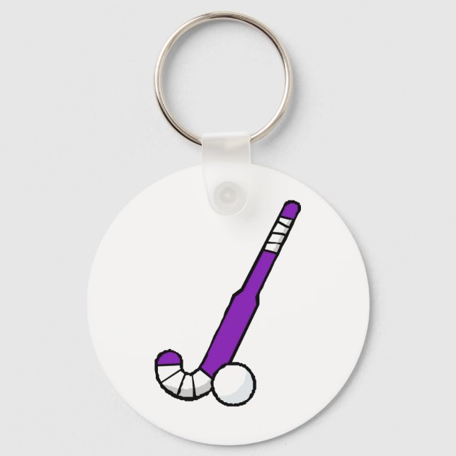 Porte-clés Bâton de hockey violet (Recto)
