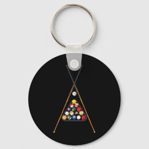 Porte-clés Bâtons à billes à billes Cue Billard Art