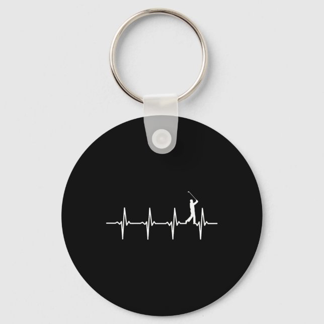 Porte-clés Battement de coeur de golf pour golfeurs  (Recto)