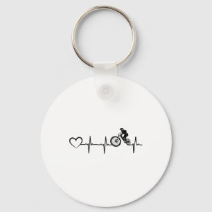 Porte-clés Battement de coeur de vélo cycliste cyclisme en de