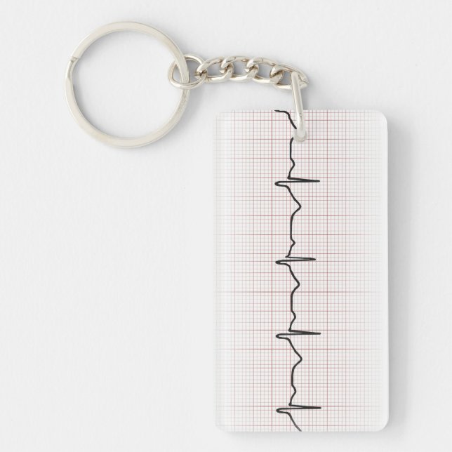 Porte-clés Battement de coeur d'ECG sur le papier de (Devant)