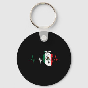 Porte-clés Battement de coeur Drapeau du Mexique Amour Hommes