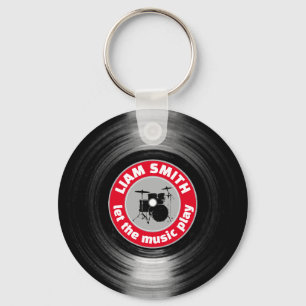 Porte-clés Batterie vinyle Porte - clé rouge