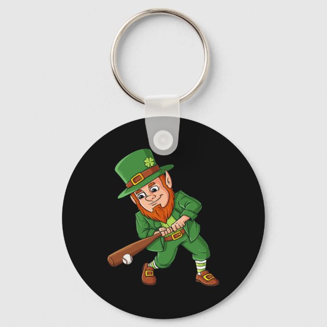 Porte-clés Batteur de baseball Jour de la Saint Patrick Lepre (Recto)