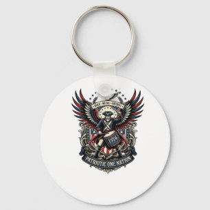 Porte-clés Batteur Patriotique De Musique De Liberté Rock Mét