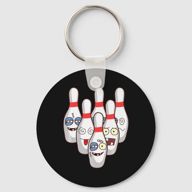 Porte-clés Battez Les Épingles De Bowling Cute Ducks Jouer Le (Recto)