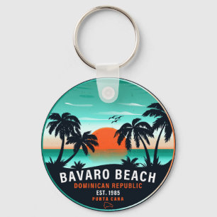 Porte-clés Bavaro Beach Dominicaine Retro Sunset Souvenir 60s