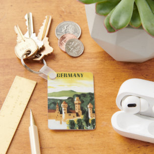 Porte-clés Bavière, Allemagne, Château allemand Vintage voyag