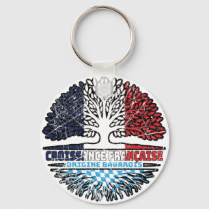 Porte-clés Bavière Bavière Français France Arbre Drapeau