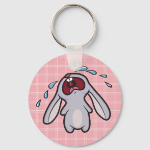 Porte-clés Bawling Bunny with Pink Checks Keychain