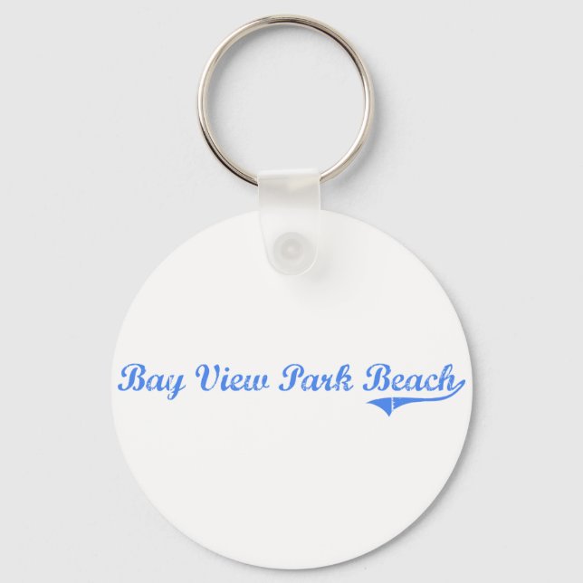 Porte-clés Bay View Park Beach Wisconsin Classic Design (Recto)