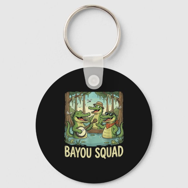 Porte-clés Bayou Squad Louisiana Alligator Retro Wildlife Tra (Recto)