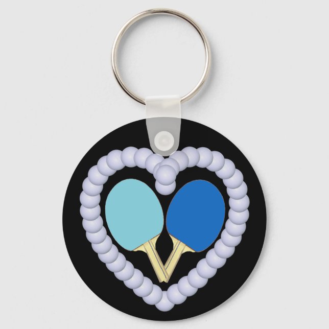 Porte-clés BB Ping Pong Paddle Heart (Recto)