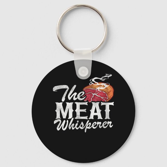 Porte-clés BBQ Drôle pour Whisperer de viande (Recto)