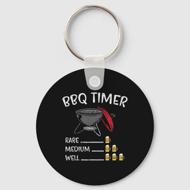 Porte-clés Bbq Timer Beer Funny Byrbecue Grill Grill Boisson (Recto)