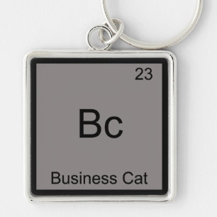 Porte-clés Bc - Chat d'affaires Symbole d'élément de chimie d