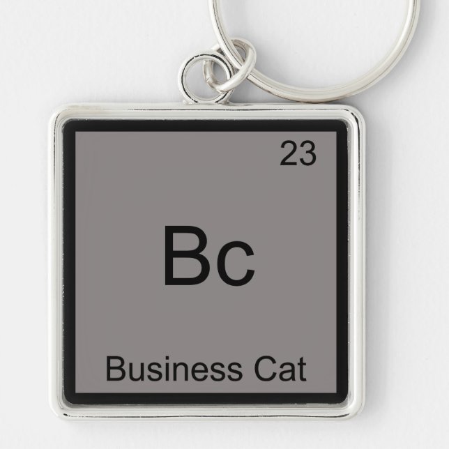 Porte-clés Bc - Chat d'affaires Symbole d'élément de chimie d (Devant)