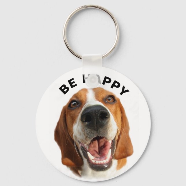 Porte-clés Be Happy Beagle  (Recto)