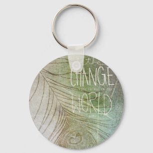 Porte-clés Be The Change - Citation Ghandi