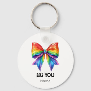 Porte-clés Be You Pride - Rainbow Coquette Bow Customisé