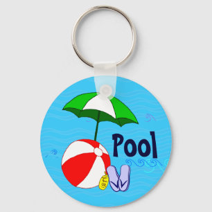 Porte-clés Beach Ball Pool Parapluie Blue Waves Pool Porte -