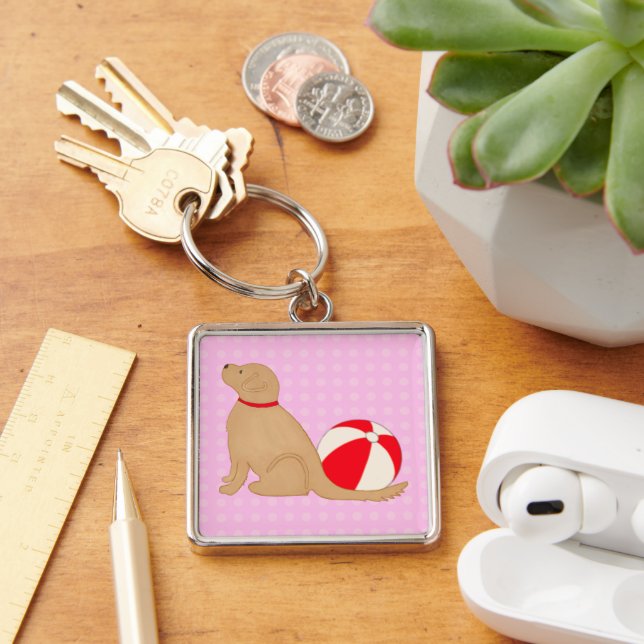 Porte-clés Beach Days Dog Candy Cotton Pink Key Chain Silver (Bureau)