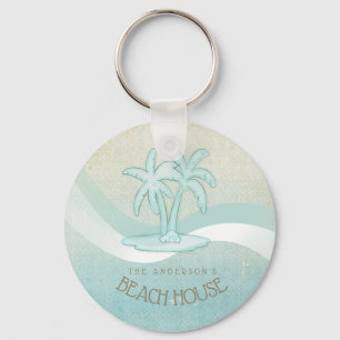Porte-clés Beach House Palm Trees Aqua ID623