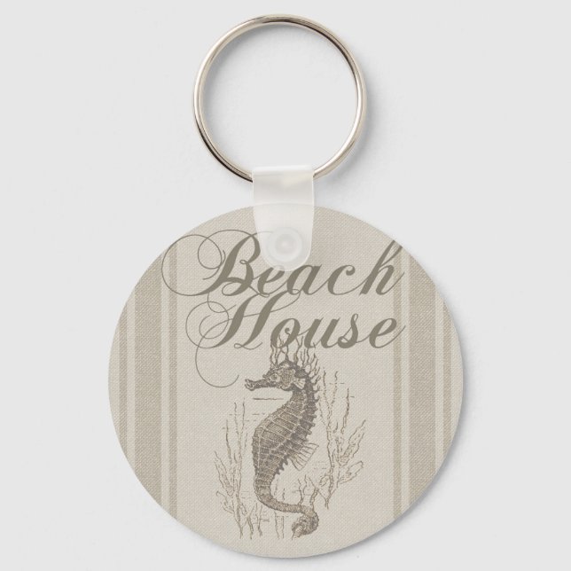 Porte-clés Beach House Seahorse Seashore (Recto)