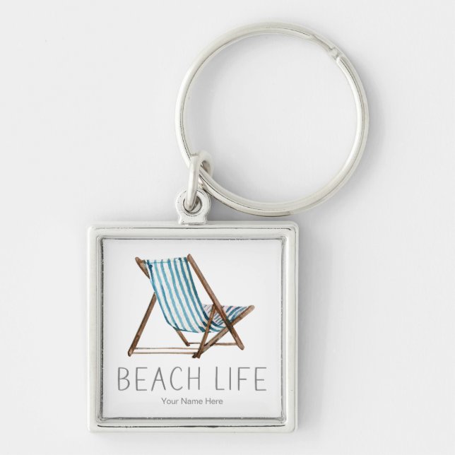 Porte-clés Beach Life Quote Nautical Beach Summer Chair (Devant)