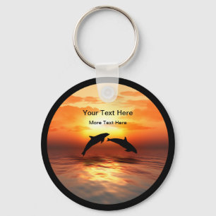 Porte-clés Beach Nature Dolphins Sunset Message Keychains