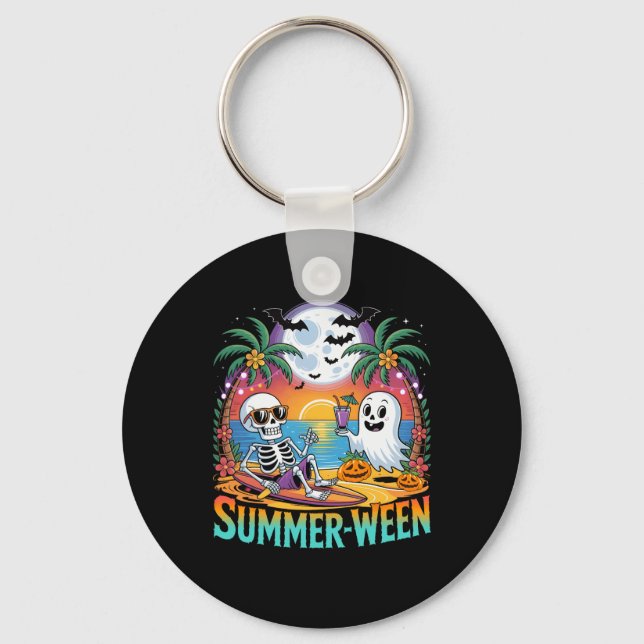 Porte-clés Beach Party Halloween Vibes Summerween Skeleton Gh (Recto)