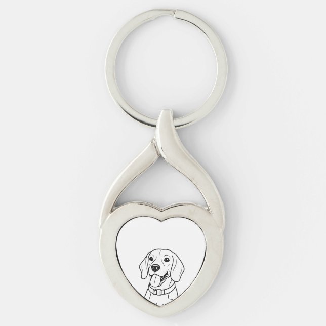 Porte-clés Beagle adorable (Devant)