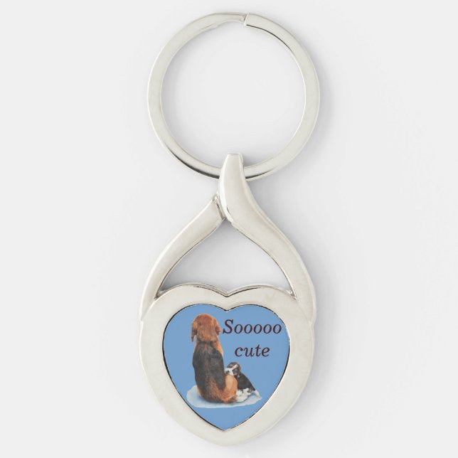 Porte-clés Beagle chiot mignon bouddin maman chien (Devant)