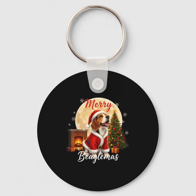 Porte-clés Beagle Christmas Beagle Costume Beagle Xmas Merry  (Recto)
