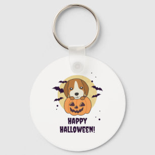 Porte-clés Beagle En Chiens Doux Citrouilles Bonne Halloween