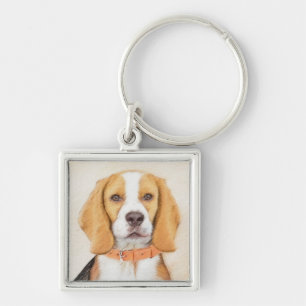Porte-clés Beagle Hound Dog Peinture Animal Art original