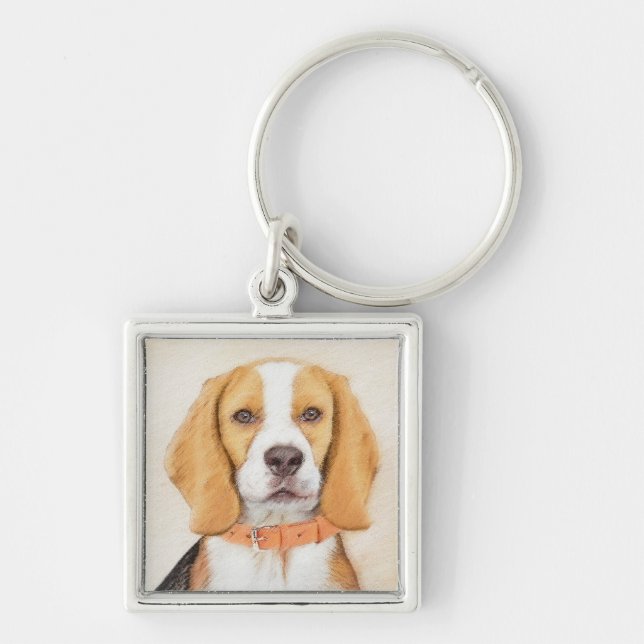 Porte-clés Beagle Hound Dog Peinture Animal Art original (Devant)