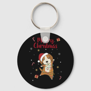 Porte-clés Beagle Joyeux Noël Animaux d'hiver Chien