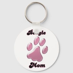 Porte-clés Beagle Maman Pink Pawprint Porte - clé