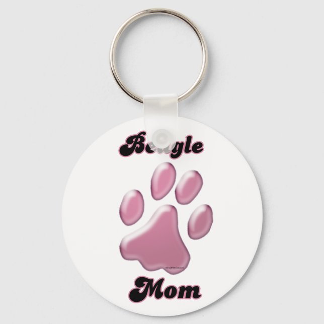Porte-clés Beagle Maman Pink Pawprint Porte - clé (Recto)