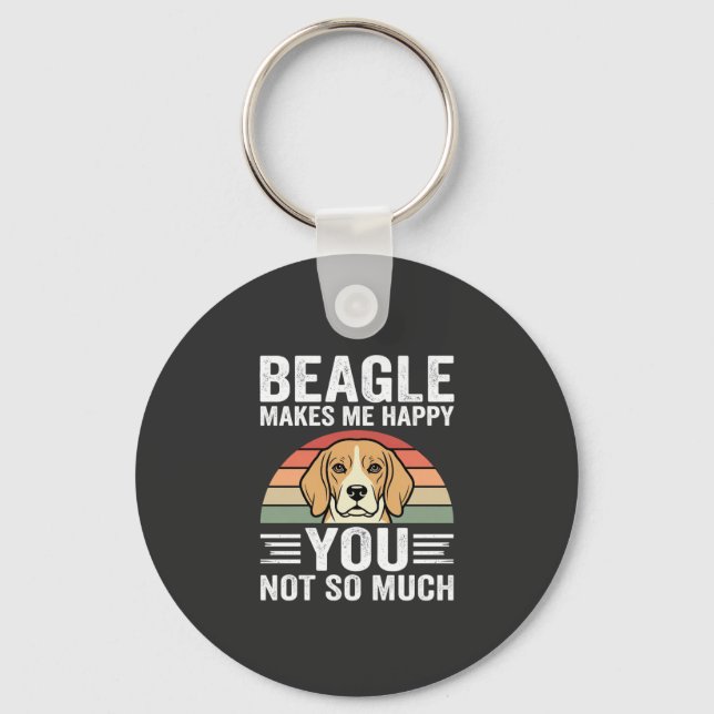 Porte-clés Beagle Me Rend Heureux Amateur De Chien (Recto)