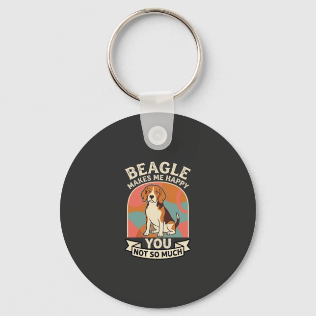 Porte-clés Beagle Me Rend Heureux Vous Pas Tellement Chien (Recto)