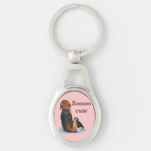 Porte-clés Beagle mignon de chiot avec l'art de réaliste de