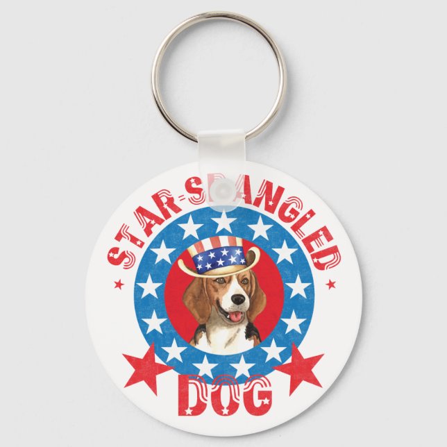 Porte-clés Beagle patriotique (Recto)