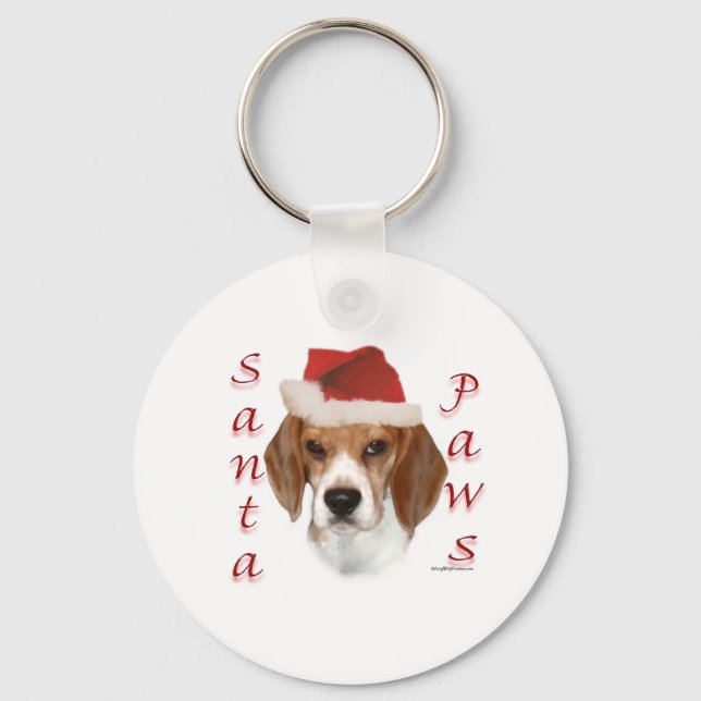 Porte-clés Beagle Père Noël Paws (Recto)